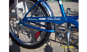Vintage Schwinn Bicycle Universal Script Decal Blue USA 